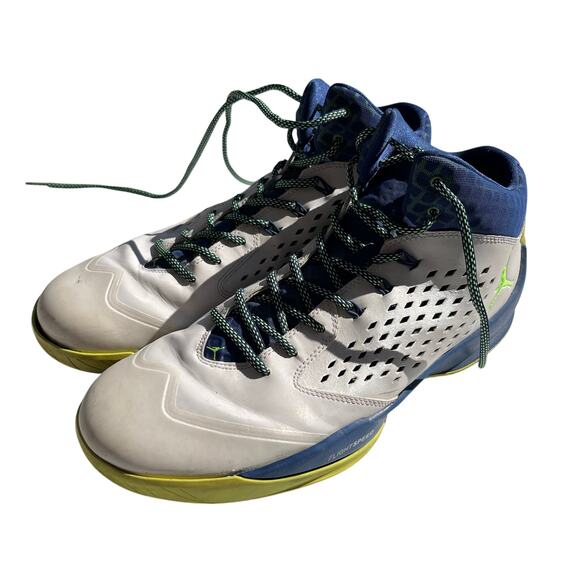 Jordan Rising High Men’s White W/Blue And Green 7869131-102 Size 12 main image 7